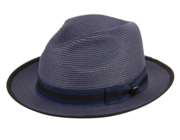 Edward braided straw with chevron and grosgrain hat band - Man