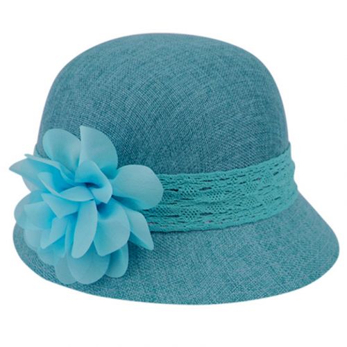 Handmade linen cloche hat The Hat Peddler Cloche Hat in Chartreuse Green Linen with Flower | The Alice  main image 4