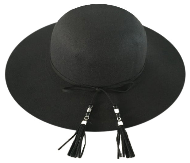 Wide Brim Floppy Hat One Size Fits Most / Black