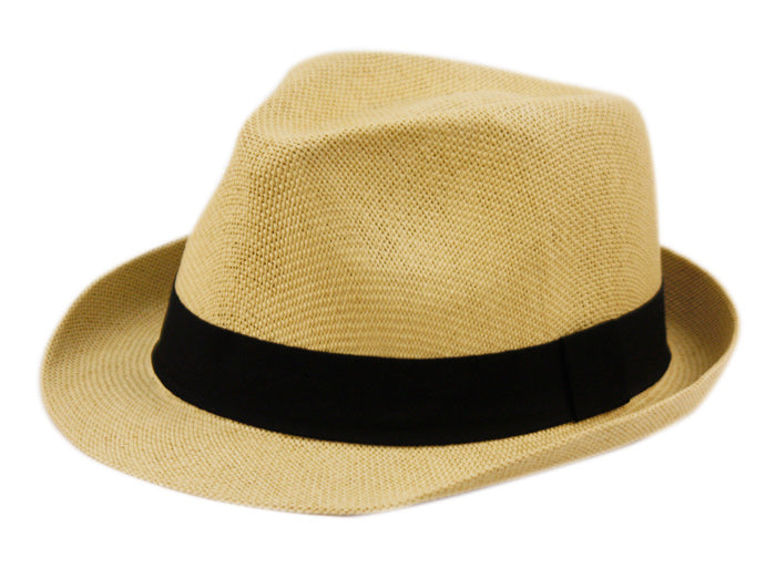 Roll Up Brim Straw Fedora Hat Mike The Hatter - Main Image