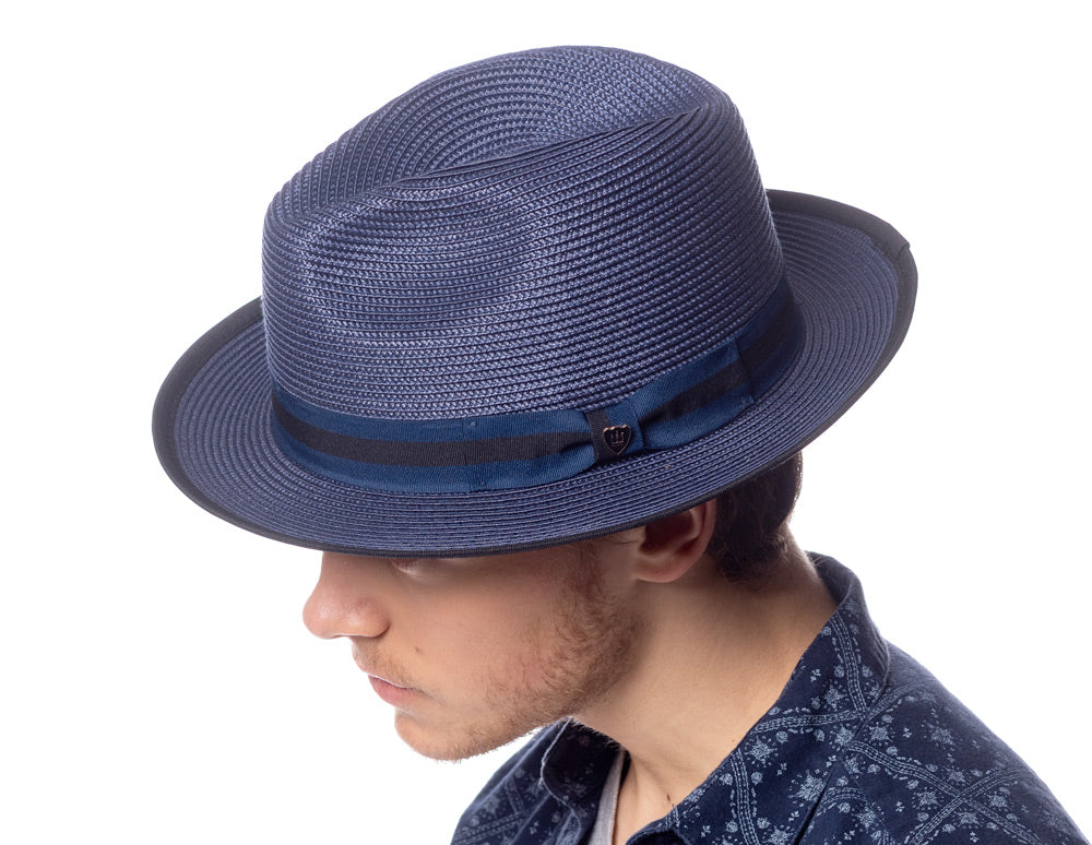 Decky – Basic Poly Woven Fedora l XL, Nero Bianco, Large/X Decky – Basic Poly Woven Fedora l XL, Nero Bianco, Large/X