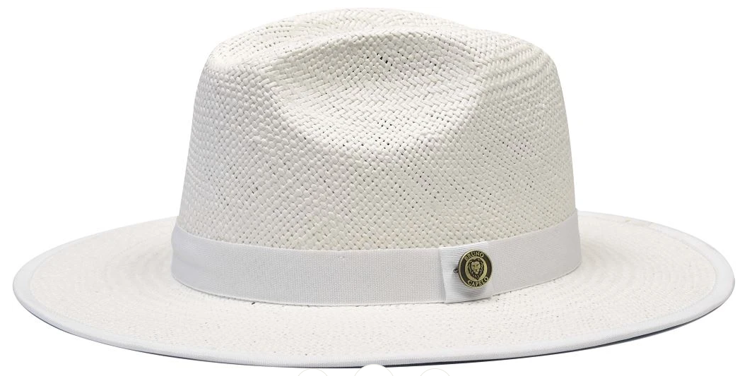 White and Yellow Men's Fedora Hat/ Shenor Collections
